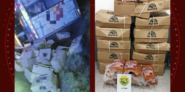 Sujeira em placas chama a atenção da polícia no Paraná e nervosismo do motorista leva à descoberta de 320 kg de alimentos saqueados